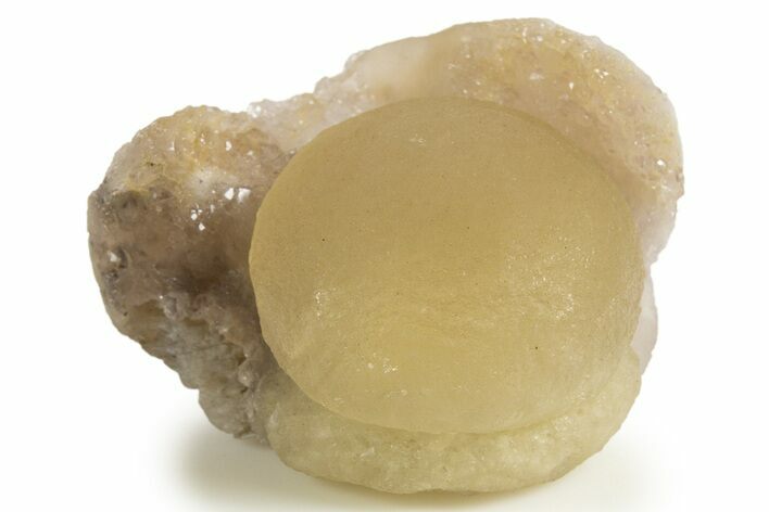 Botryoidal Yellow Fluorite on Quartz - India #342403